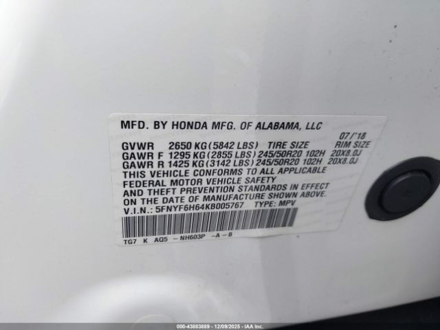 Honda Pilot Touring Image 9