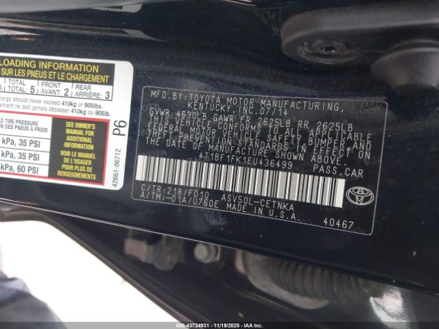 Toyota Camry Le Image 6